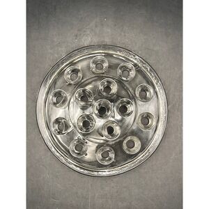 Vtg Clear Glass Flower Frog 16 Hole Floral Arranger Vase Insert‎ 5" Diameter